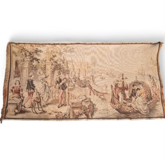 Other - Vintage Antique Woven Tapestry Wall Hanging French 19 X 40 Made In Belgium